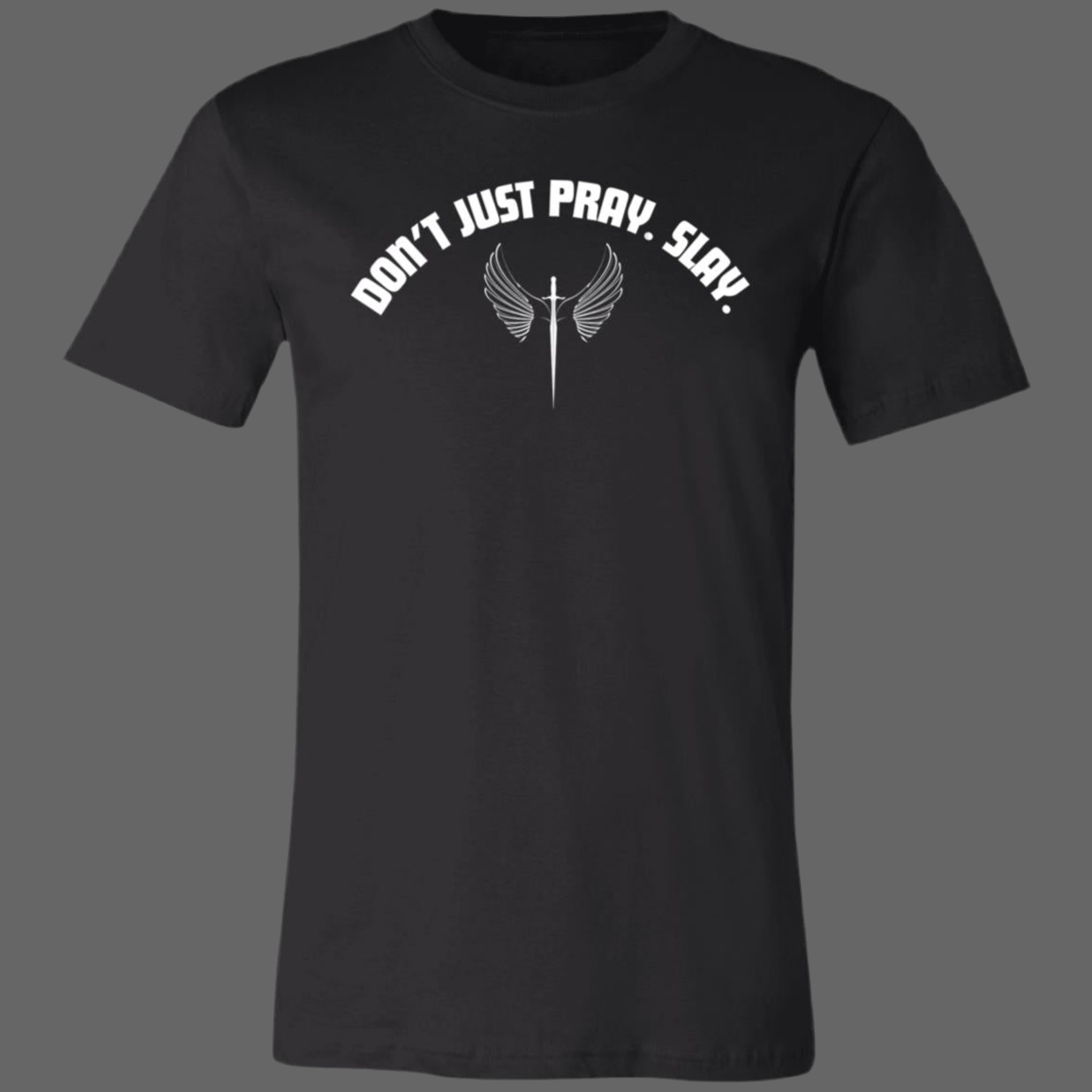 The Pray and Slay Unisex Royal Tee (with white lettering)