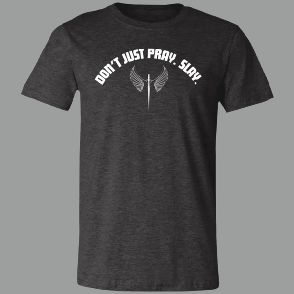 The Pray and Slay Unisex Royal Tee (with white lettering)