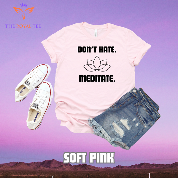 The Don't Hate Meditate Unisex Royal Tee