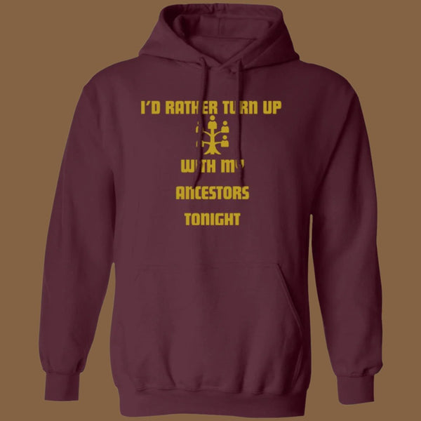 The Ancestor Turn Up Unisex Hoodie (with desert gold lettering)