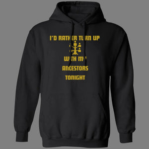 The Ancestor Turn Up Unisex Hoodie (with desert gold lettering)